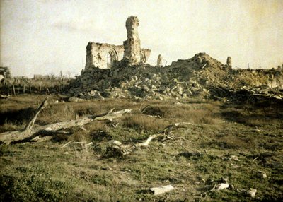 A church damaged during the war, Chaulnes, Somme, France by Fernand Cuville